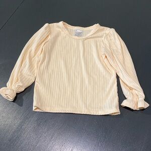 Little Foxies Cream Ribbed Long Sleeve Top - 18-24 months